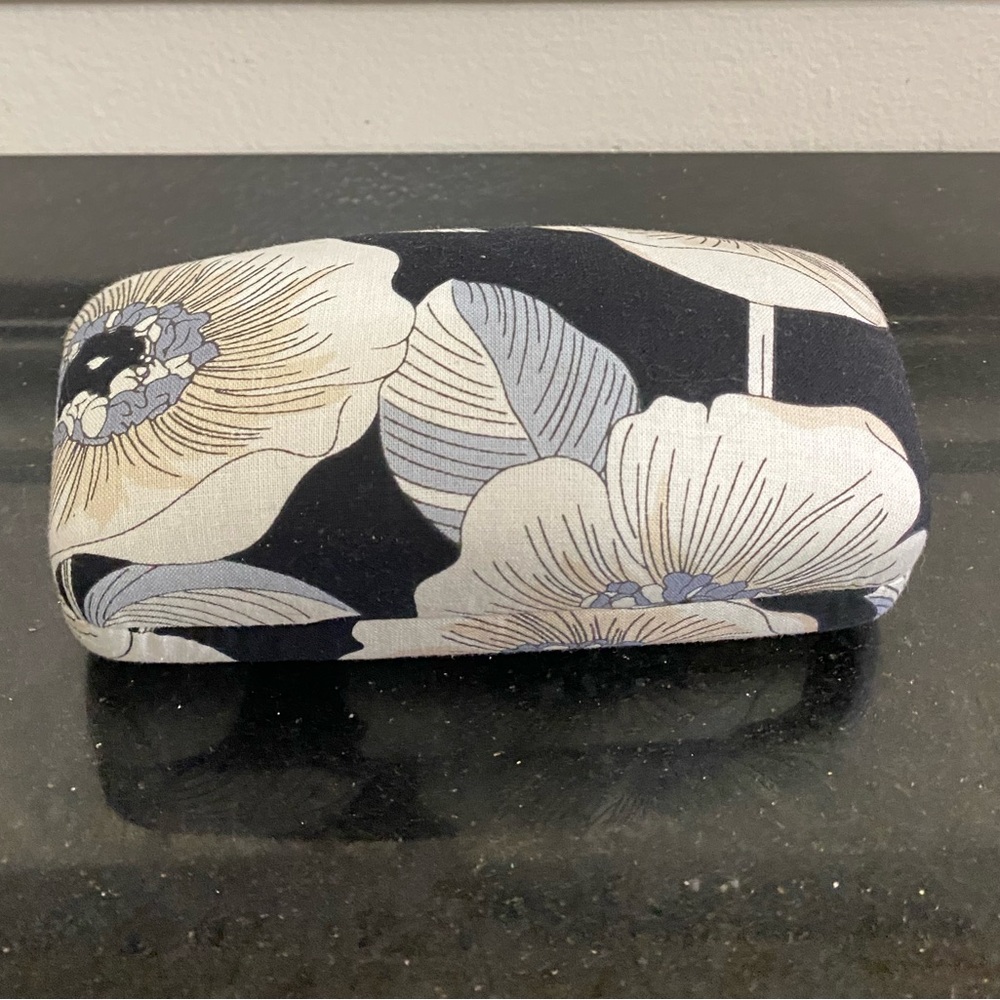 Vera Bradley Floral Black and Cream Fabric Eyeglass Case